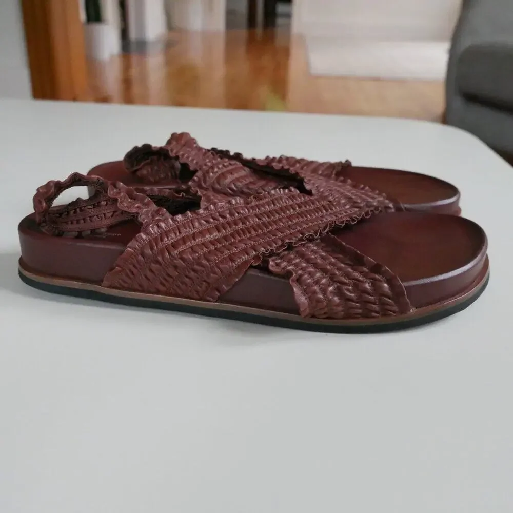 Rag & Bone Bailey Brown Leather Sandal Slingback Womens 10 - Picture 6 of 11